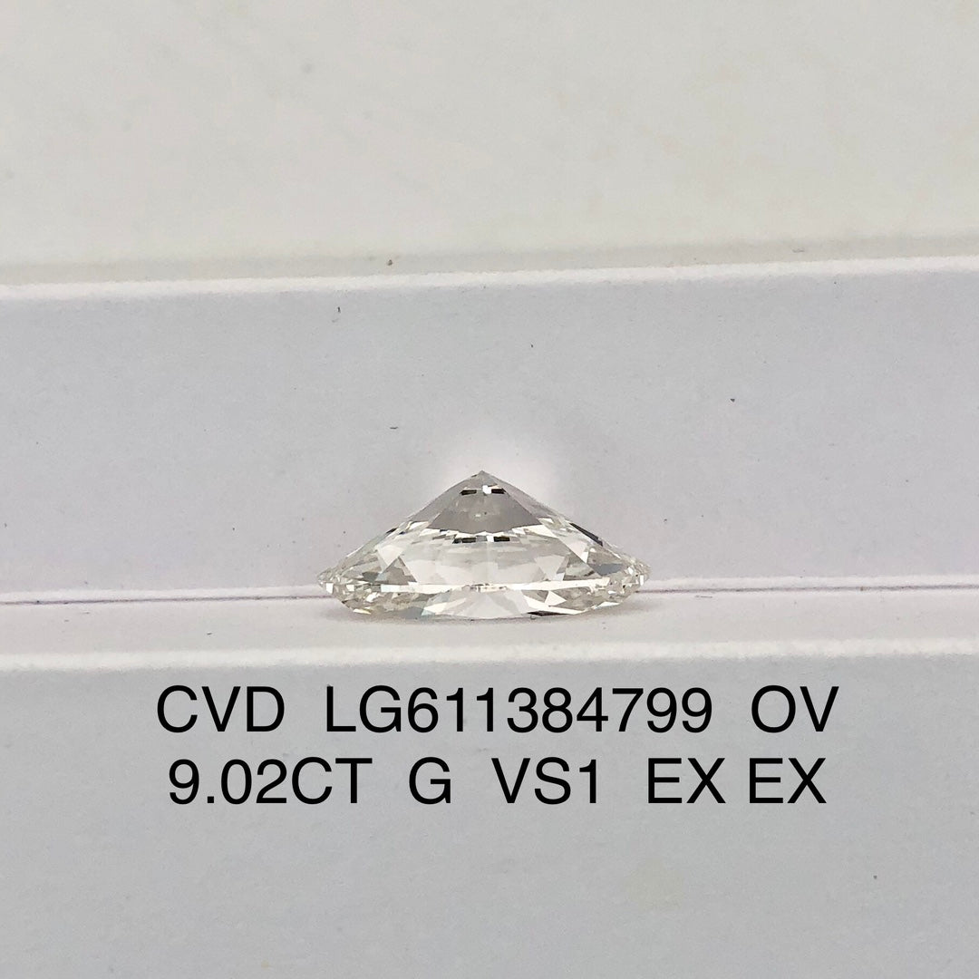 Lab Grown Diamond 9.02 G VS1 2EX IGI CVD NONE Fluorescence Oval