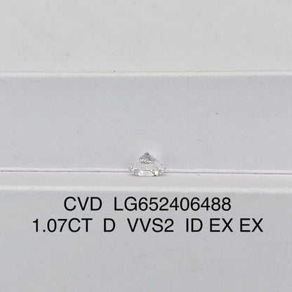 Diamant de laboratoire VVS2 IGI 1,07 carat D CVD AUCUN 3EX 