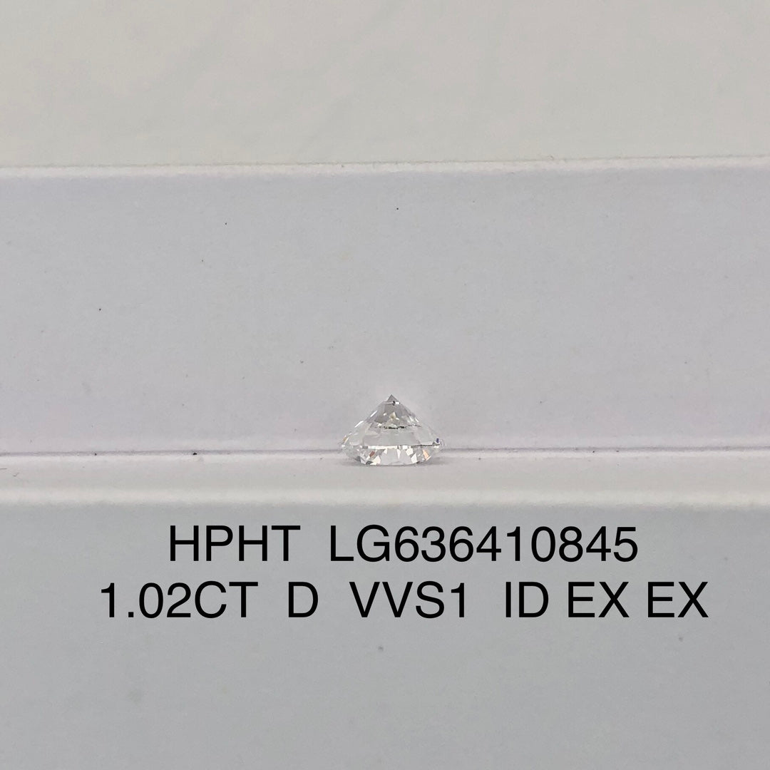 Laboratory Created Diamond VVS1 IGI 1.02 Carat D HPHT NONE 2EX ID