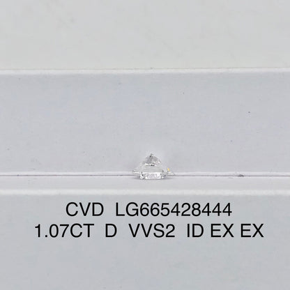 Diamant créé en laboratoire VVS2 IGI 1,07 carat D CVD AUCUN 3EX 