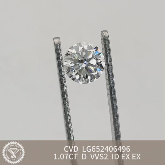 Lab Created Diamond VVS2 IGI 1.07 Carat D CVD NONE 3EX