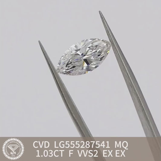 1.03 Carat Lab Grown Marquise Diamond F VVS2 EX EX CVD Wholesale Price