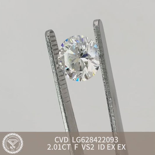 2.01 Carat CVD IGI Certified Lab Created Diamond F VS2 ID 2EX