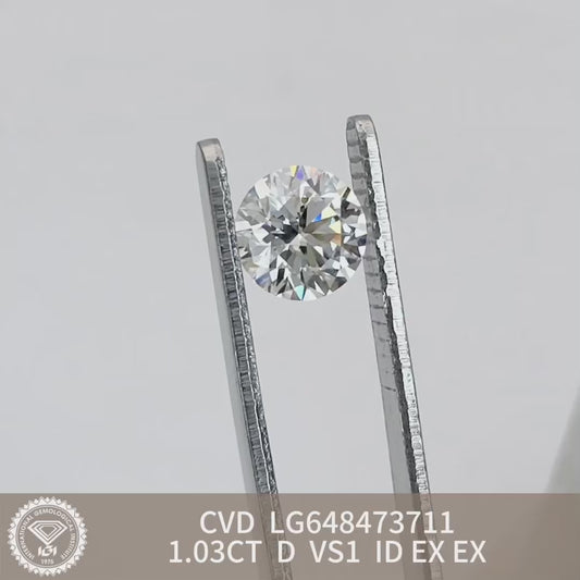 1.03 Carat Lab Grown Diamond Wholesale VS1 IGI Certificate D CVD 3EX Cut