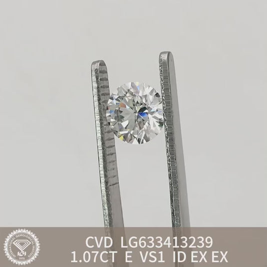 Man Made Loose Diamond VS1 IGI E CVD 1.07 Carat Lab Grown Excellent Cut