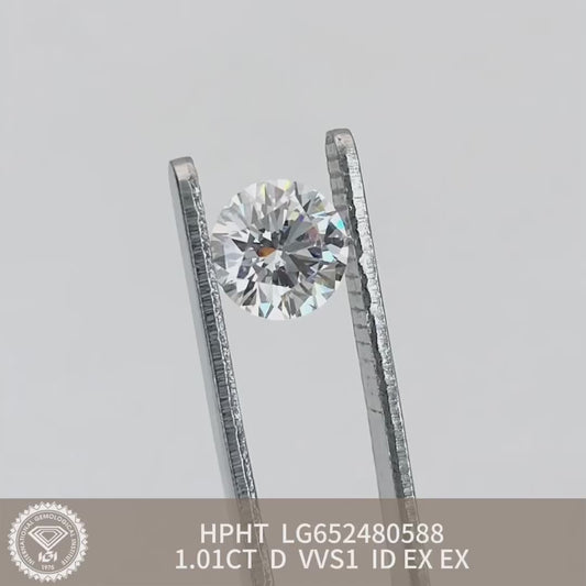 Diamant de laboratoire 1,01 D VVS1 IGI HPHT AUCUNE Fluorescence Idéal EX EX 